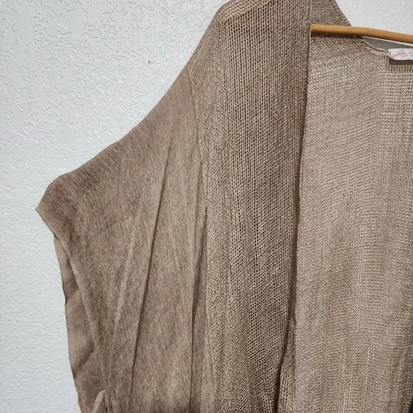 Free People All Tous Open Front Minimalist Kimono Neutral Beach Vacation Wear - Picture 7 of 11